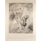 Aphrodite by Salvador Dalí, drypoint, sold Jun 2024