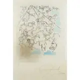 Chevaux bleus by Salvador Dalí, 1966, etching, sold Jun 2024