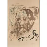 Freud by Salvador Dalí, 1973, color lithograph, sold Jun 2024