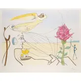 La rose (dream) by Salvador Dalí, 1976, drypoint, sold Jun 2024