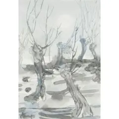 Kopfweiden by Herbert Zangs, watercolor, sold Jun 2024