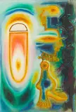 Candle Light by Laxman Pai, 1971, Oil on canvas, sold Jun 2024