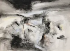 Untitled by Laxman Shrestha, Watercolour, ink and charcoal on mount board, sold Jun 2024