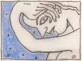 Untitled (Woman) by Jogen Chowdhury, 2001, Pastel on paper pasted on mount board, offered Jun 2024
