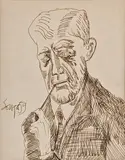 Untitled by F. N. Souza, Pen and ink on paper, sold Mar 2024