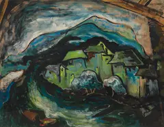 Untitled (Landscape Kashmir) by Hari Ambadas Gade, Gouache on paper, sold Mar 2024