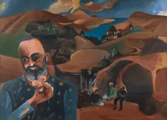 Untitled (Champaner) by Bhupen Khakhar, Oil on canvas, sold Mar 2024