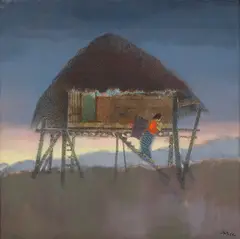 Arunodaya by Narayan Shridhar Bendre, Oil on canvas, sold Mar 2024