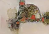 Parawara by Shanti Dave, Oil and encaustic on canvas, sold Mar 2024