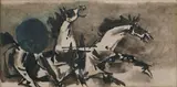 Tearing Apart by M. F. Husain, Oil on canvas, sold Mar 2024
