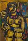 Front-Back Nude by F. N. Souza, 1950, Oil on board, offered Mar 2024