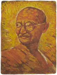 Gandhi by Jamini Roy, Gouache on card, sold Mar 2024