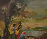 Untitled by Sailoz Mookherjea, Oil on board, sold Mar 2024
