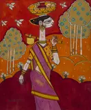 Untitled by A. A. Almelkar, Gouache on cardboard, sold Mar 2024