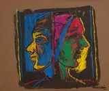 Untitled by M. F. Husain, Ink and pastel on paper, sold Mar 2024