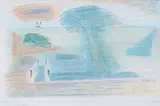 The Bridge by Prabhakar Barwe, Colour pencil and pen on paper, sold Mar 2024