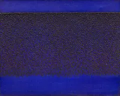 Incantation by Sohan Qadri, Oil impasto on jute canvas, sold Mar 2024