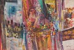 Untitled by Sakti Burman, Oil and acrylic on canvas, sold Mar 2024
