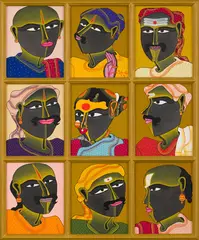Untitled by Thota Vaikuntam, Acrylic on canvas pasted on board, sold Mar 2024