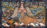 Abahana (Invocation) by Jayasri Burman, 2019, Watercolour, acrylic and pen on paper pasted on board, sold Mar 2024