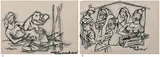Untitled by M. F. Husain, Watercolour and felt tip pen on handmade paper, sold Mar 2024