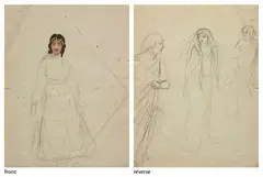 Untitled by Amrita Sher-Gil, Front: Pencil and watercolour on paper, sold Dec 2023