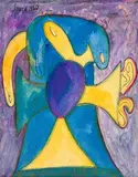 Untitled by F. N. Souza, 1960, Ink and gouache on paper, sold Dec 2023