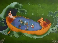 Ark: Kashmir by Ghulam Mohammed Sheikh, Acrylic on canvas, sold Dec 2023