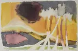 Landscape by M. F. Husain, Watercolour on paper, sold Dec 2023
