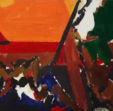 Rajasthan by S. H. Raza, Acrylic on canvas, sold Dec 2023