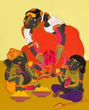 Untitled by Thota Vaikuntam, Acrylic on canvas, sold Dec 2023