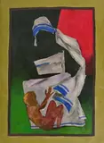 Untitled (Mother Teresa) by M. F. Husain, Acrylic on canvas, sold Dec 2023