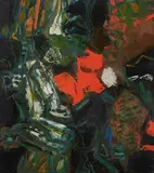 Basoli Landscape by S. H. Raza, Oil on plywood, sold Dec 2023