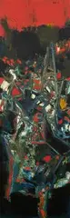 Eglise by S. H. Raza, Oil on canvas, sold Dec 2023