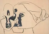 Untitled by M. F. Husain, Pastel on paper, sold Dec 2023