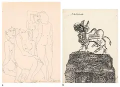 Untitled by K. Laxma Goud, Pen and ink on paper, sold Dec 2023