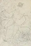 Untitled by Satish Gujral, 2001, Pencil on rice paper pasted on plywood, sold Dec 2023