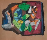 Untitled by M. F. Husain, Ink and pastel on paper, sold Dec 2023