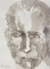 Untitled by Akbar Padamsee, 2004, Watercolour on paper pasted on mount board, sold Dec 2023