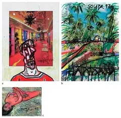 Untitled by F. N. Souza, Chemical alterations and marker on magazine paper pasted on paper, sold Dec 2023