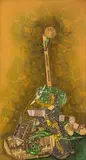 Untitled by Shanti Dave, Oil and encaustic on canvas, sold Dec 2023