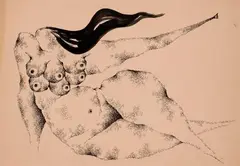 Untitled by Dharamanarayan Dasgupta, Ink and watercolour on paper, sold Dec 2023