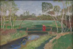 Der Frühling by Otto Modersohn, 1923, Öltempera/Karton, sold May 2025