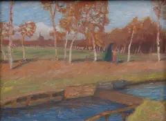 Der Herbst by Otto Modersohn, 1923, Öltempera/Karton, sold May 2025