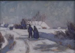 Der Winter by Otto Modersohn, 1923, Tempera/Karton, sold May 2025