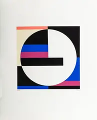 Mit schwarzem Balken by Walter Dexel, 1969, Farbsiebdruck, sold Mar 2025