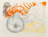 Elijah aus 'Our Historical Heritage' by Salvador Dalí, 1975, Kaltnadel und Pochoir/Japan, sold Mar 2025