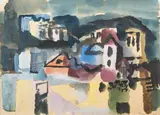 Südliche Stadt bei Nacht by Eduard Bargheer, 1948, Aquarell, sold Mar 2025