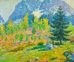 Alpen bei Greinau by Ernst Wilhelm Eitner, Öl/Lw, sold Mar 2025