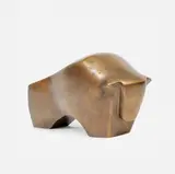 Junger Ostholsteinischer Stier by Pierre (Hans Adolf Peter) Schumann, Bronze, goldbraun patiniert, sold Nov 2024